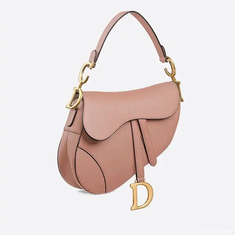 Cheap Calfskin Apricot Dior Saddle Bag Grained 0609 Luxury